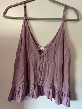 On The Road Lavender Ruffle-Hem Camisole